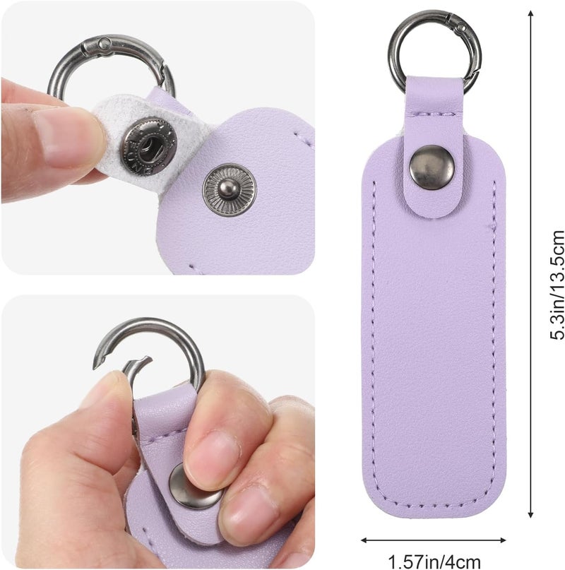Sliverdew Leather Flash Drive Case, 4 PCS USB Flash Drive Storage Case USB Keychain Holder Keychain Memory Stick Protective Cover Organizer with Keyring - Image 2